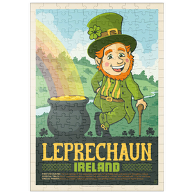 Darstellung des Puzzle Motivs Mythical Creatures: Leprechaun (Ireland), Vintage Poster - Puzzleteile: 200