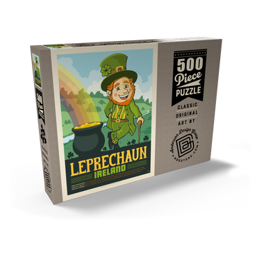 Mythical Creatures: Leprechaun (Ireland), Vintage Poster 500 Puzzle Schachtel Ansicht2