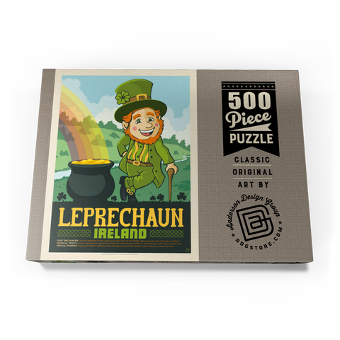Mythical Creatures: Leprechaun (Ireland), Vintage Poster 500 Puzzle Schachtel Ansicht3