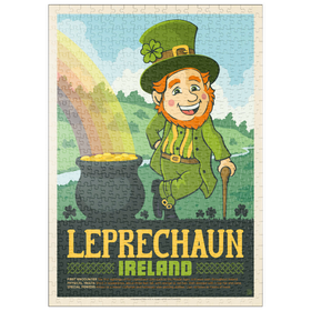 Darstellung des Puzzle Motivs Mythical Creatures: Leprechaun (Ireland), Vintage Poster - Puzzleteile: 500