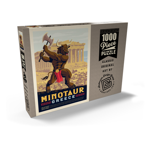 Mythical Creatures: Minotaur (Greece), Vintage Poster 1000 Puzzle Schachtel Ansicht2