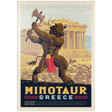puzzleplate Mythical Creatures: Minotaur (Greece), Vintage Poster 1000 Puzzle