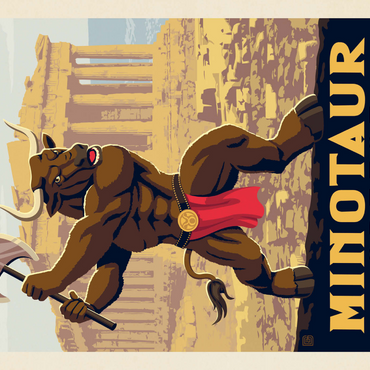 Mythical Creatures: Minotaur (Greece), Vintage Poster 1000 Puzzle 3D Modell