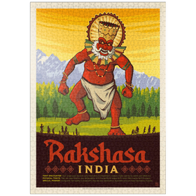 Darstellung des Puzzle Motivs Mythical Creatures: Rakshasa (India), Vintage Poster - Puzzleteile: 1000