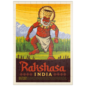 Darstellung des Puzzle Motivs Mythical Creatures: Rakshasa (India), Vintage Poster - Puzzleteile: 100