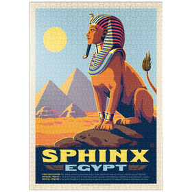 Darstellung des Puzzle Motivs Mythical Creatures: Sphinx (Egypt), Vintage Poster - Puzzleteile: 1000
