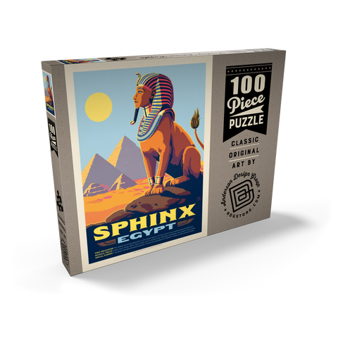 Mythical Creatures: Sphinx (Egypt), Vintage Poster 100 Puzzle Schachtel Ansicht2