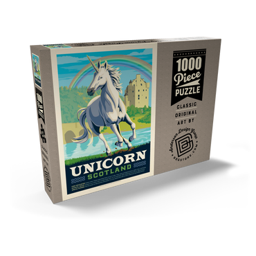 Mythical Creatures: Unicorn (Scotland), Vintage Poster 1000 Puzzle Schachtel Ansicht2