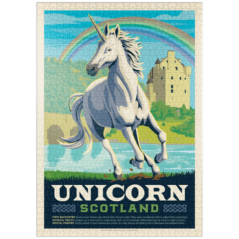puzzleplate Mythical Creatures: Unicorn (Scotland), Vintage Poster 1000 Puzzle