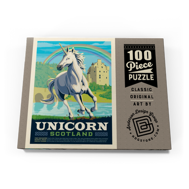 Mythical Creatures: Unicorn (Scotland), Vintage Poster 100 Puzzle Schachtel Ansicht3