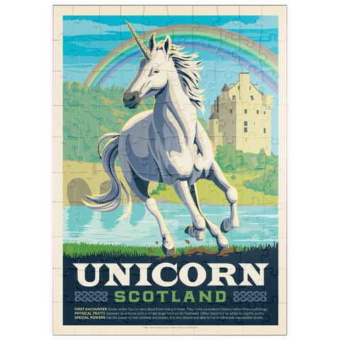 puzzleplate Mythical Creatures: Unicorn (Scotland), Vintage Poster 100 Puzzle