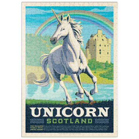 puzzleplate Mythical Creatures: Unicorn (Scotland), Vintage Poster 500 Puzzle