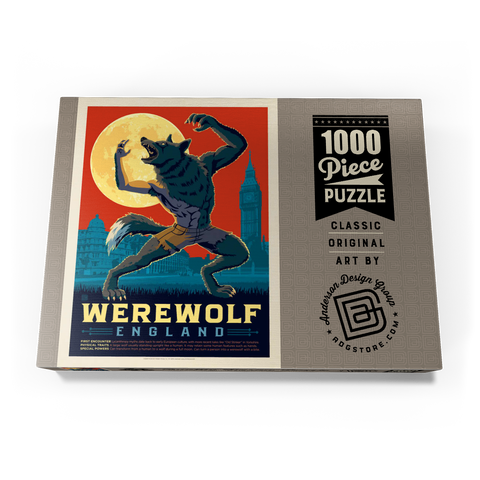 Mythical Creatures: Werewolf (England), Vintage Poster 1000 Puzzle Schachtel Ansicht3