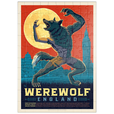 puzzleplate Mythical Creatures: Werewolf (England), Vintage Poster 100 Puzzle