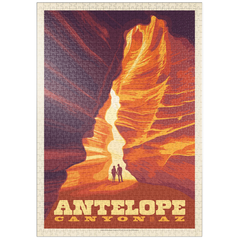 puzzleplate Antelope Canyon, Arizona, Vintage Poster 1000 Puzzle