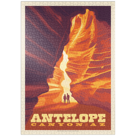 Darstellung des Puzzle Motivs Antelope Canyon, Arizona, Vintage Poster - Puzzleteile: 1000