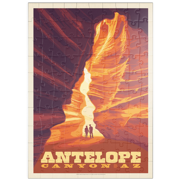 puzzleplate Antelope Canyon, Arizona, Vintage Poster 100 Puzzle