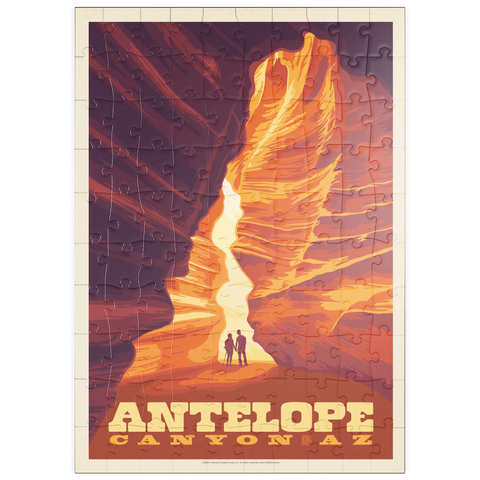 puzzleplate Antelope Canyon, Arizona, Vintage Poster 100 Puzzle