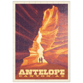 Darstellung des Puzzle Motivs Antelope Canyon, Arizona, Vintage Poster - Puzzleteile: 100