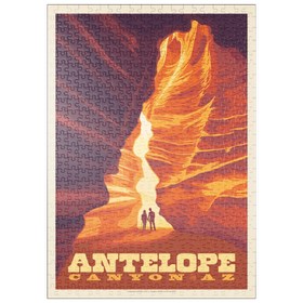 Darstellung des Puzzle-Motivs Antelope Canyon, Arizona, Vintage Poster – Puzzleteile: 500