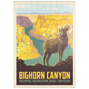 puzzleplate Bighorn Canyon National Recreation Area, Montana, Vintage Poster 100 Puzzle