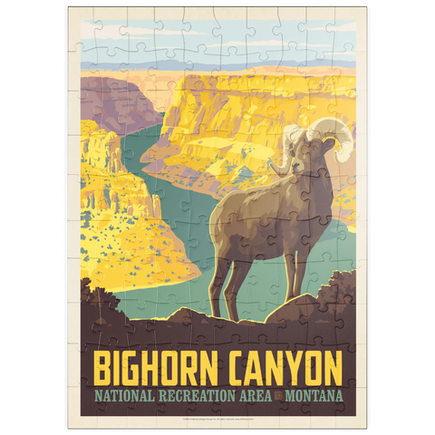 puzzleplate Bighorn Canyon National Recreation Area, Montana, Vintage Poster 100 Puzzle