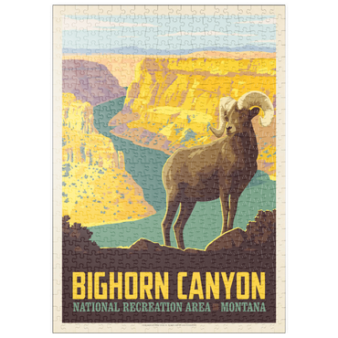 puzzleplate Bighorn Canyon National Recreation Area, Montana, Vintage Poster 500 Puzzle