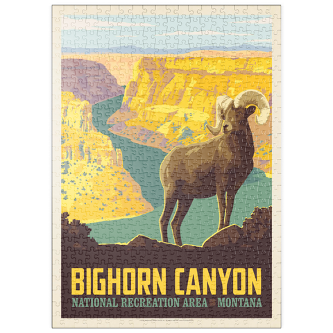 puzzleplate Bighorn Canyon National Recreation Area, Montana, Vintage Poster 500 Puzzle