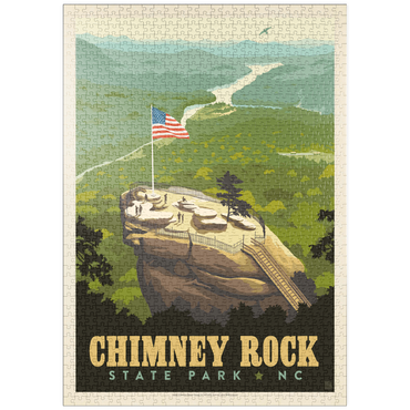 puzzleplate Chimney Rock State Park, NC, Vintage Poster 1000 Puzzle