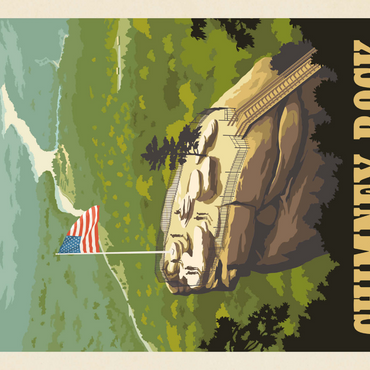 Chimney Rock State Park, NC, Vintage Poster 1000 Puzzle 3D Modell