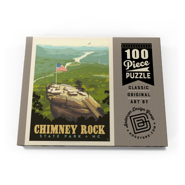Chimney Rock State Park, NC, Vintage Poster 100 Puzzle Schachtel Ansicht3