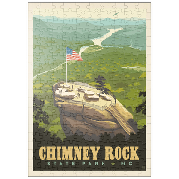 puzzleplate Chimney Rock State Park, NC, Vintage Poster 200 Puzzle