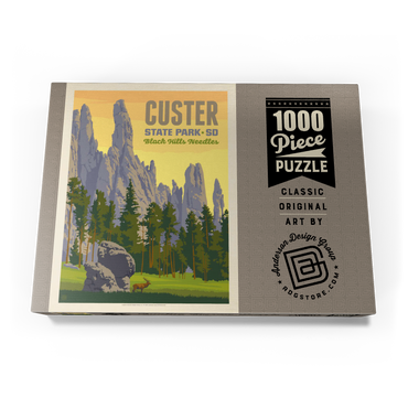 Custer State Park, South Dakota, Vintage Poster 1000 Puzzle Schachtel Ansicht3