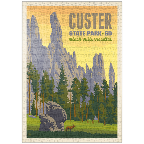 puzzleplate Custer State Park, South Dakota, Vintage Poster 1000 Puzzle