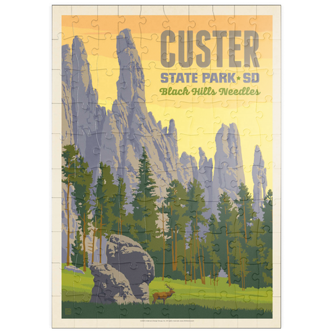 puzzleplate Custer State Park, South Dakota, Vintage Poster 100 Puzzle