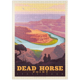 Darstellung des Puzzle Motivs Dead Horse Point State Park, Utah, Vintage Poster - Puzzleteile: 1000