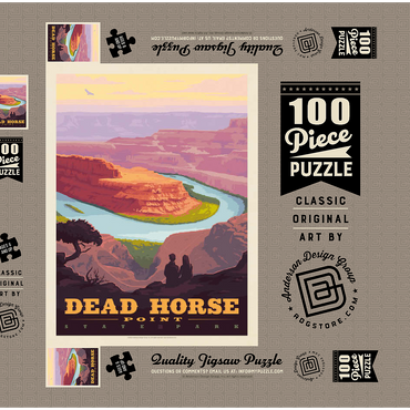 Dead Horse Point State Park, Utah, Vintage Poster 100 Puzzle Schachtel 3D Modell