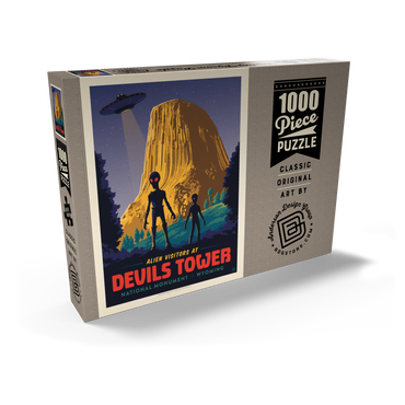 Devils Tower, WY: Alien Visitation, Vintage Poster 1000 Puzzle Schachtel Ansicht2