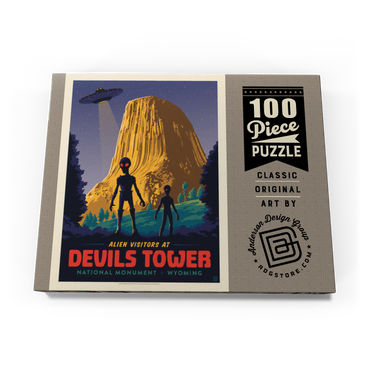 Devils Tower, WY: Alien Visitation, Vintage Poster 100 Puzzle Schachtel Ansicht3