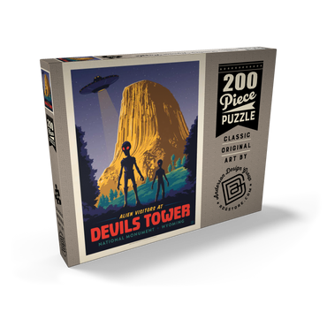 Devils Tower, WY: Alien Visitation, Vintage Poster 200 Puzzle Schachtel Ansicht2