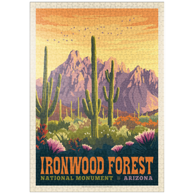 Darstellung des Puzzle Motivs Ironwood Forest National Monument, Arizona, Vintage Poster - Puzzleteile: 1000