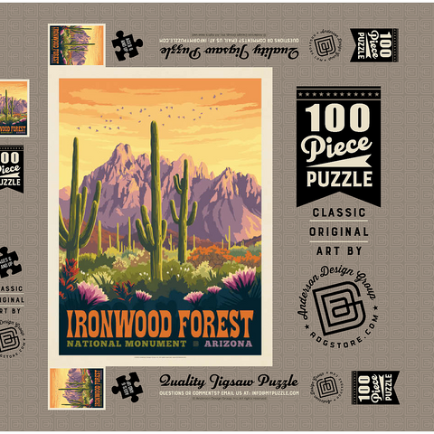Ironwood Forest National Monument, Arizona, Vintage Poster 100 Puzzle Schachtel 3D Modell