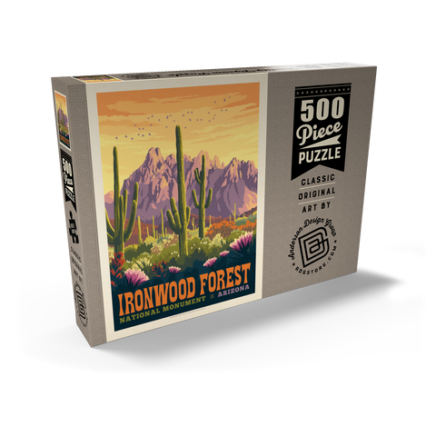 Ironwood Forest National Monument, Arizona, Vintage Poster 500 Puzzle Schachtel Ansicht2