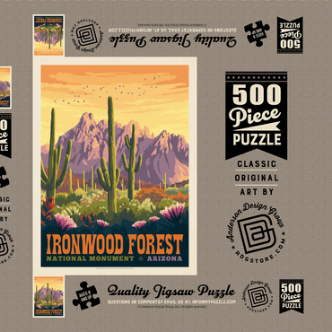 Ironwood Forest National Monument, Arizona, Vintage Poster 500 Puzzle Schachtel 3D Modell