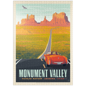 Darstellung des Puzzle Motivs Monument Valley: Hwy 163, Vintage Poster - Puzzleteile: 1000