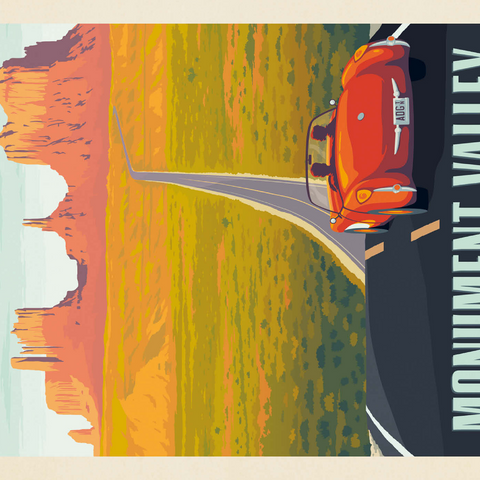 Monument Valley: Hwy 163, Vintage Poster 1000 Puzzle 3D Modell