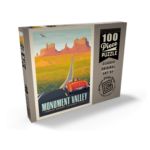 Monument Valley: Hwy 163, Vintage Poster 100 Puzzle Schachtel Ansicht2