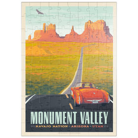 Darstellung des Puzzle Motivs Monument Valley: Hwy 163, Vintage Poster - Puzzleteile: 100