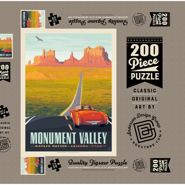 Monument Valley: Hwy 163, Vintage Poster 200 Puzzle Schachtel 3D Modell