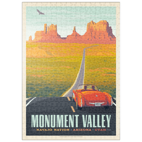 Darstellung des Puzzle Motivs Monument Valley: Hwy 163, Vintage Poster - Puzzleteile: 500